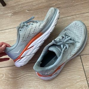 Light blue Hoka Cliftons